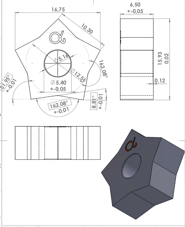 carbide inserts star shape drawing
