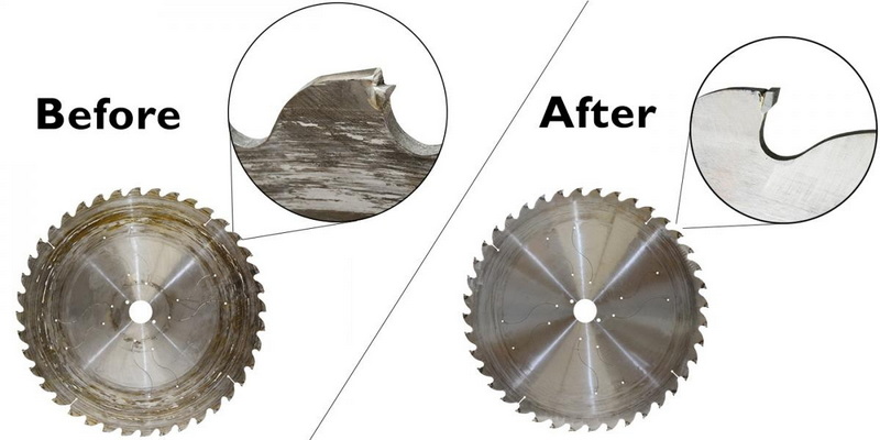 tungsten carbide circular saw blade before and after