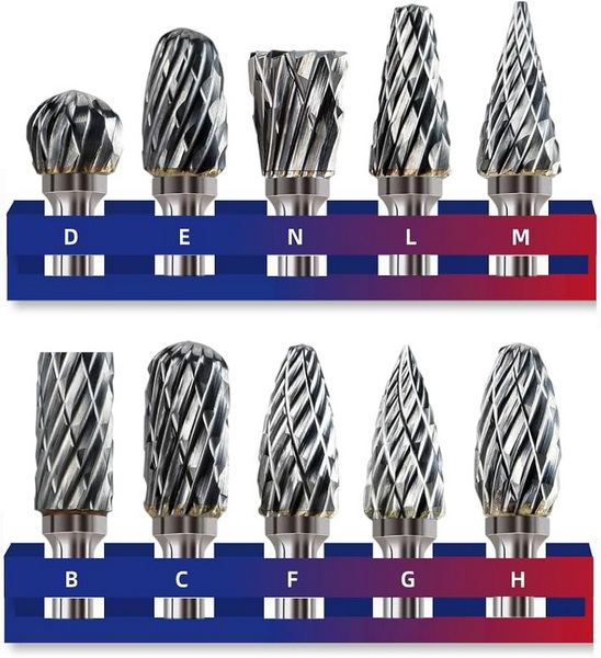 Various types of tungsten carbide bits